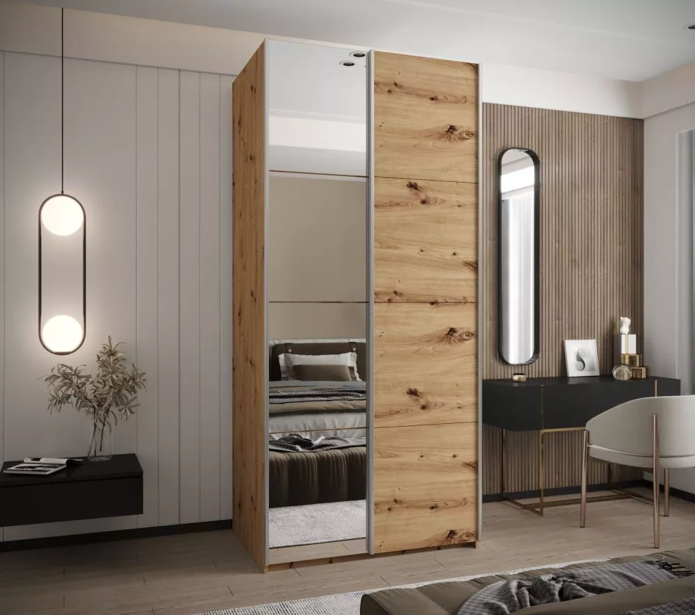 Skapis Lux 3 · Ozols artisan · 120 × 61 × 245.5 cm
