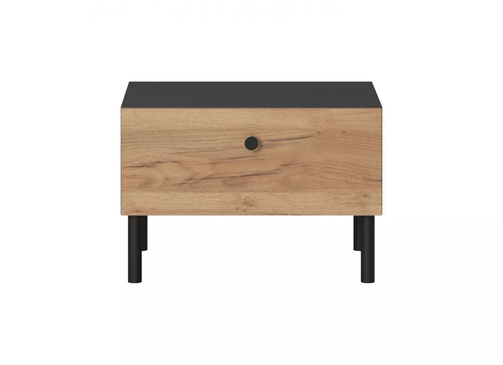 Naktsgaldiņš Deco SN Korpusa krāsa: antracīts, Elementu krāsa: ozols craft zelts, · 56.1 × 40 × 38.2 cm