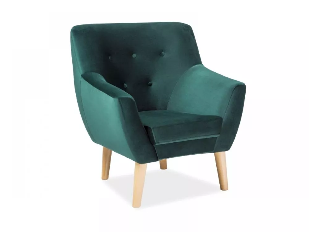 Krēsls Nordic 1 Velvet · Zaļš · 90 × 76 × 75 cm
