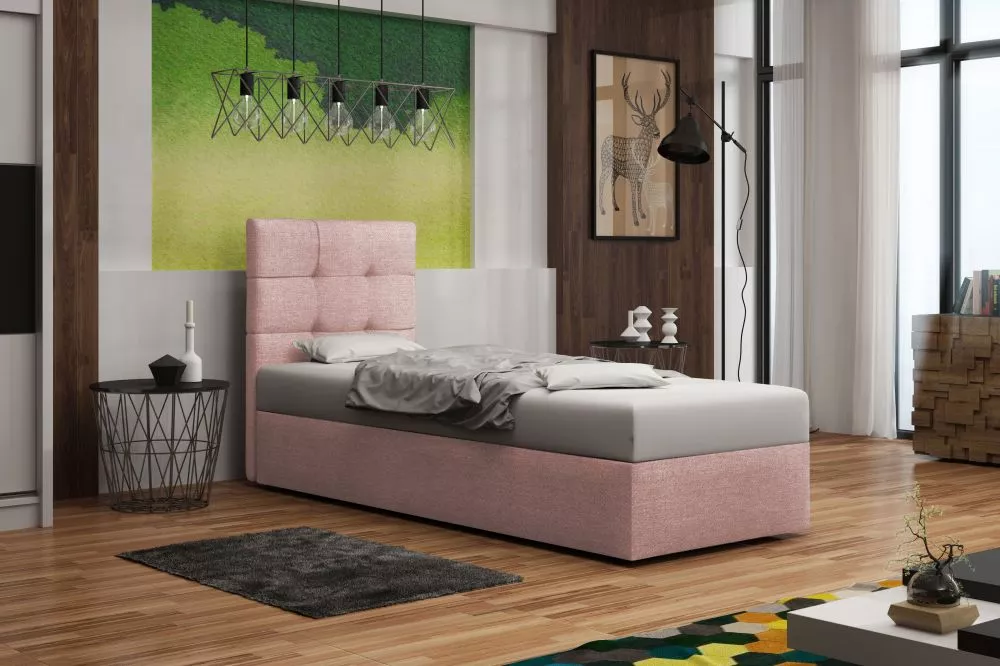 Gulta Duo 2 90x200 Boxspring Standard Guļamvietas platums: 90 cm, Guļamvietas garums: 200 cm, · Rozā · 95 × 207 × 106 cm