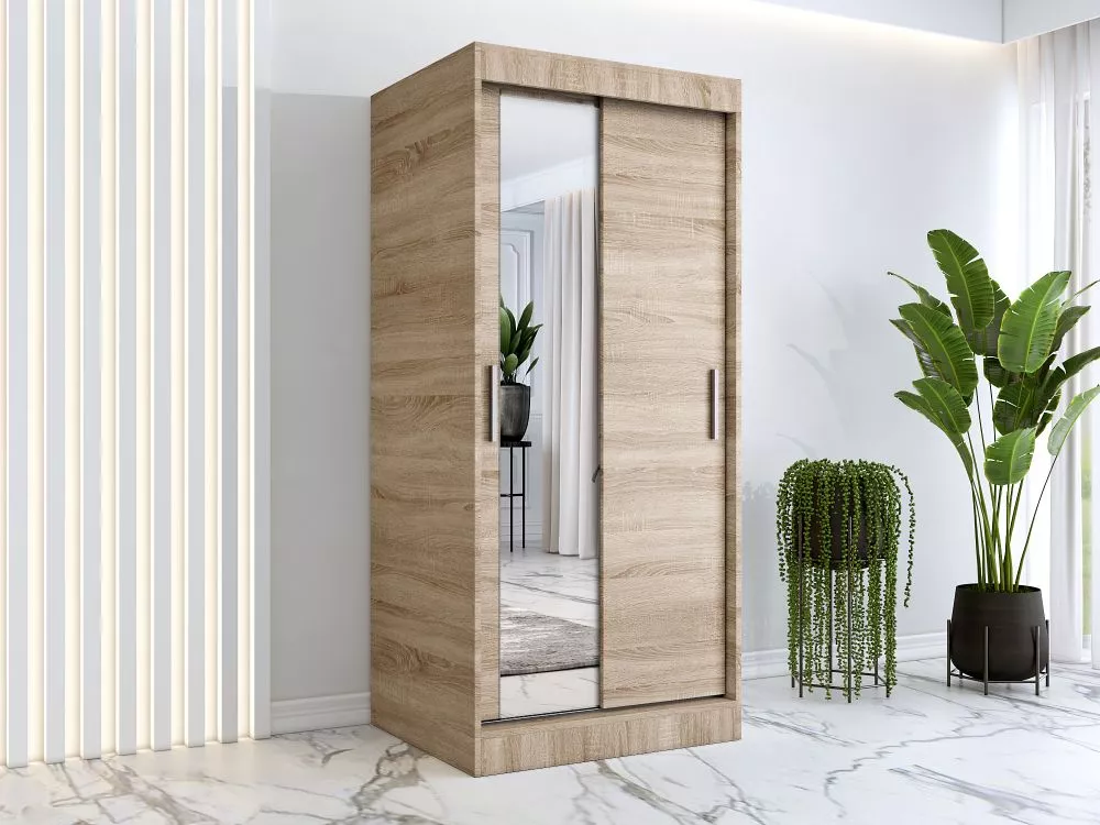 Skapis Sofia Mirror · Sonoma · 90 × 60 × 200 cm