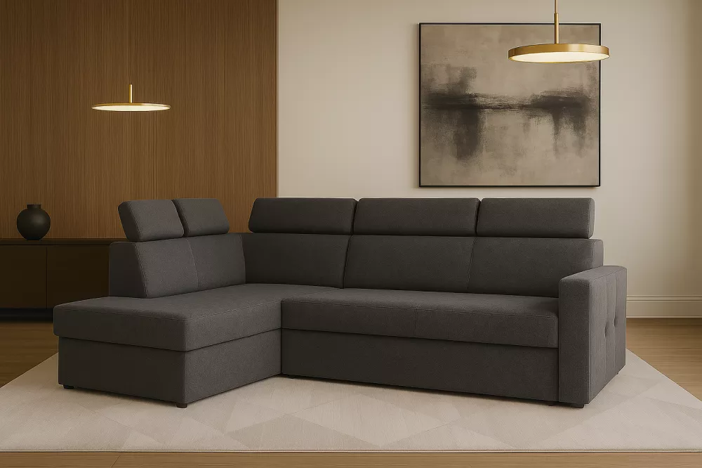 Dīvāns Kongo Corner Standard · Grafīts · 175 × 245 cm
