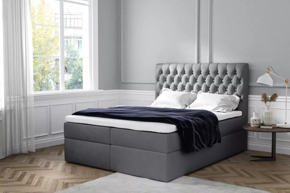 Gulta Monet Boxspring Premium Standard Guļamvietas platums: 200 cm, Guļamvietas garums: 200 cm, · Tumši pelēks · 200 × 2