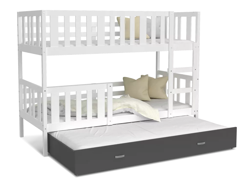 Bērnu gulta Nemo 3 MDF 80x190 ar stelāžām Guļamvietas platums: 80 cm, Guļamvietas garums: 190 cm, · 86 × 198 × 158 cm