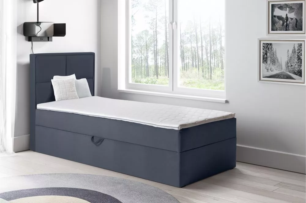 Gulta Spiro 90x200 Boxspring Standard Guļamvietas platums: 90 cm, Guļamvietas garums: 200 cm, · Tumši pelēks · 91 × 208 