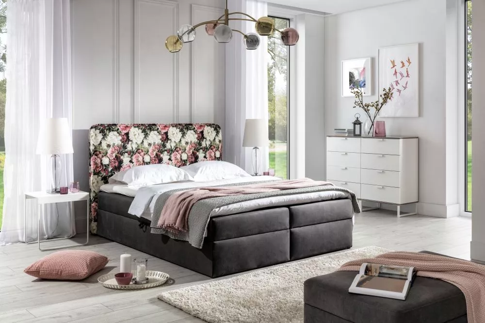 Gulta Diana Boxspring Premium Standard Guļamvietas platums: 120 cm, Korpusa krāsa: antracīts, Guļamvietas garums: 200 cm