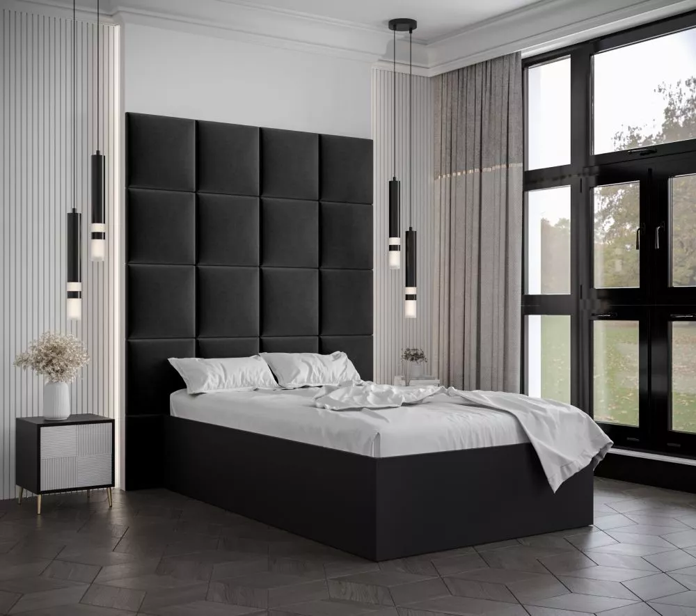 Gulta Bella 3 ar stelāžu Guļamvietas platums: 120 cm, Korpusa krāsa: melns, Guļamvietas garums: 200 cm, stelāžas tips: k