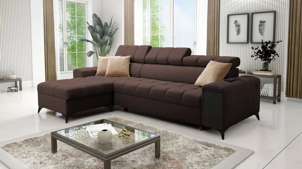 Dīvāns Greco 1 Mini Standard · Tumši brūns · 169 × 265 × 84 cm
