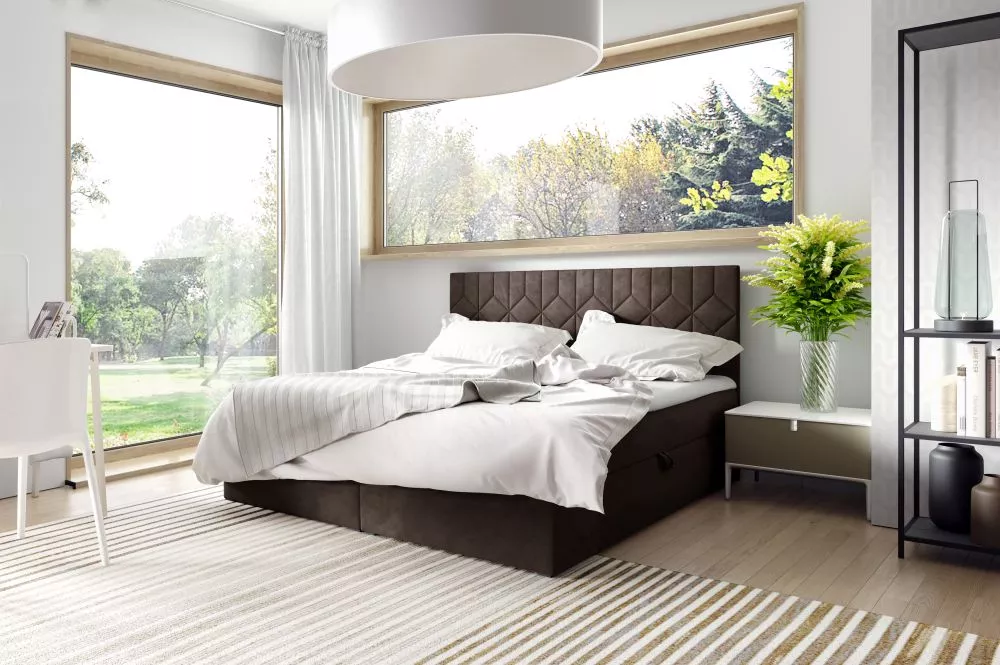 Gulta Box 5 Comfort Boxspring Standard Guļamvietas platums: 160 cm, Guļamvietas garums: 200 cm, · Tumši brūns · 164 × 20