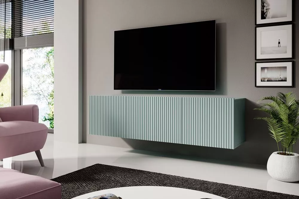 TV tumba Nicole RTV 150 2K1SZ W · Gaiši zils · 150 × 45 × 33 cm
