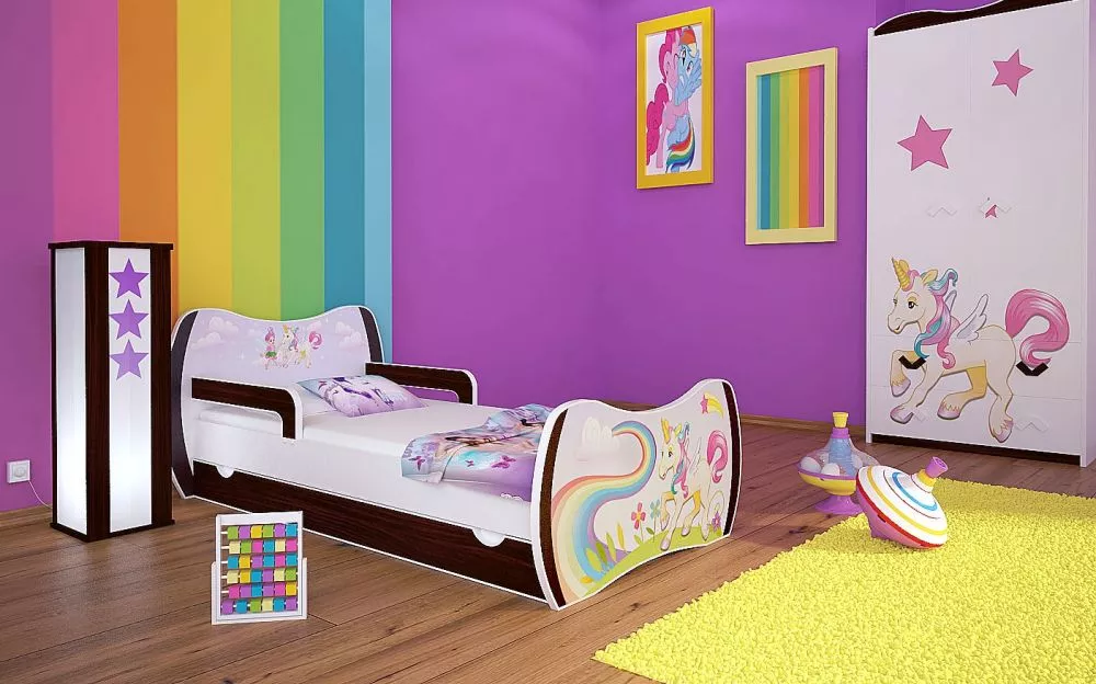 Bērnu gulta Dream L06 180x90 DM15 ar stelāžu Guļamvietas platums: 90 cm, Guļamvietas garums: 180 cm, · 114 × 184 × 71 cm
