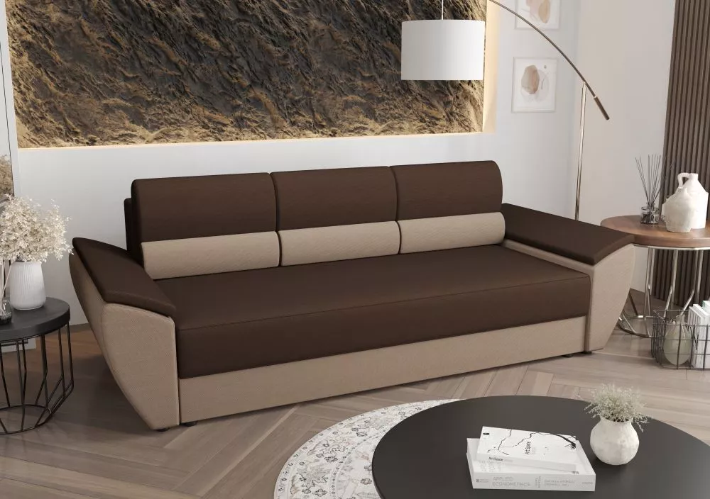 Dīvāns Rebi Bis Standard · Brūns + bēšs · 80 × 240 × 78 cm