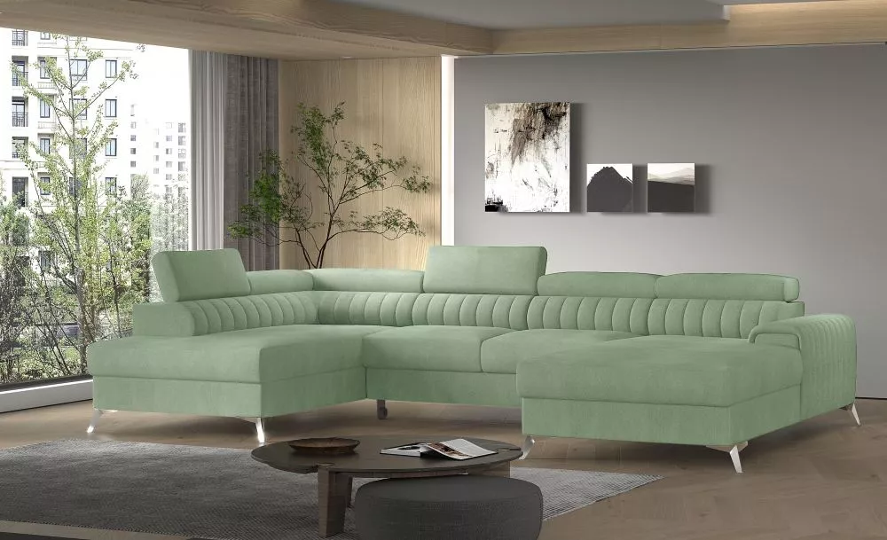 Dīvāns Lacante standard · Piparmētru · 202 × 347 × 74 cm