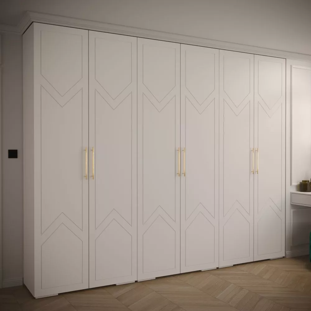 Skapis Manhattan Ryfel 8 · Balts · 300 × 47 × 236.7 cm