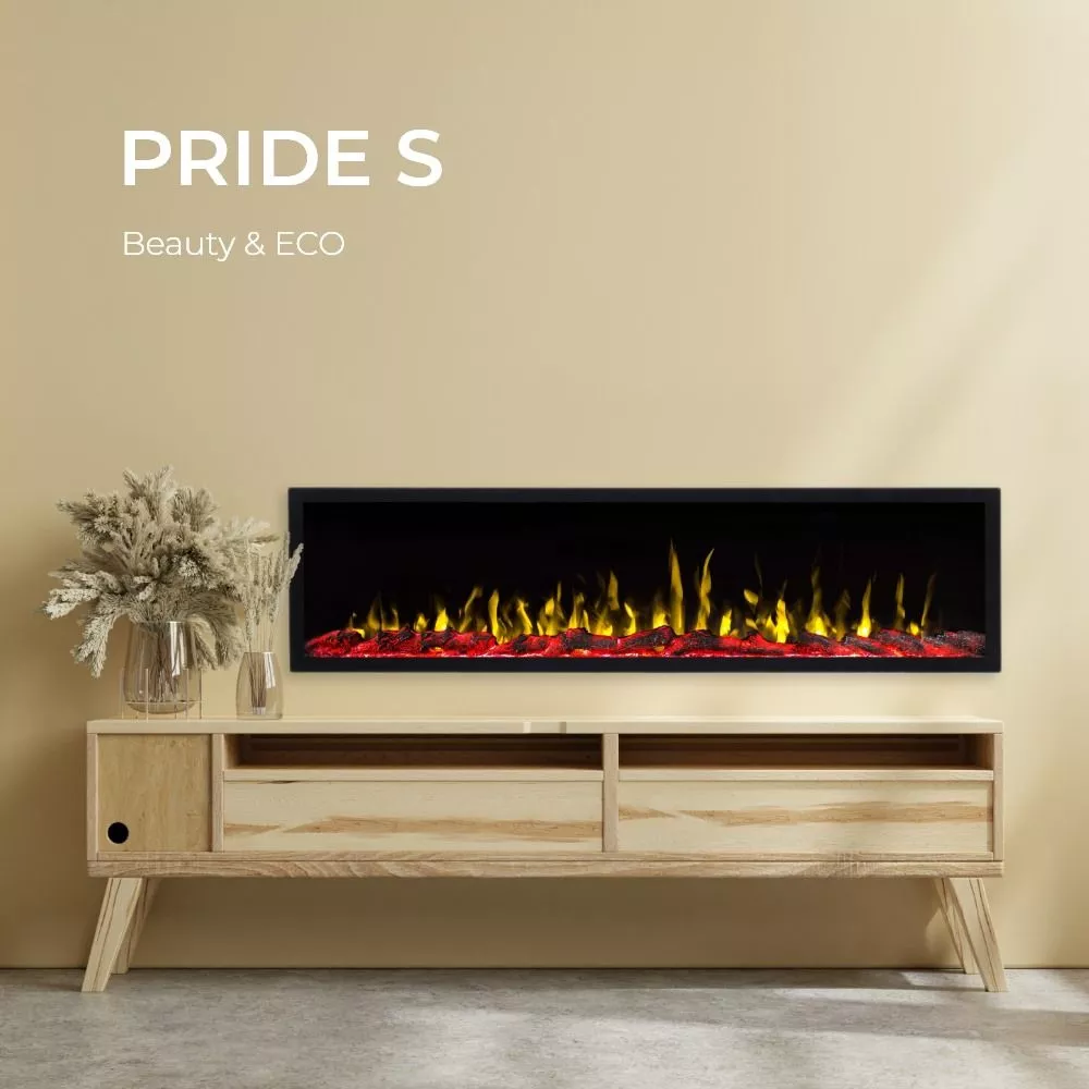 Kamīns Pride S183 Ar tālvadības pulti: 1, Daudzkrāsaina liesma: 1, Liesmas spilgtuma regulēšana: 1, Dekoratīvais režīms: