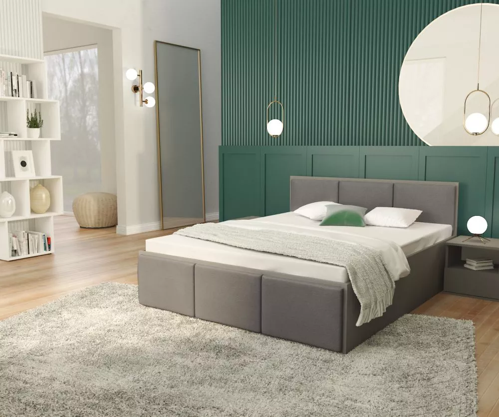 Gulta Panama T Grey ar stelāžu Guļamvietas platums: 180 cm, Korpusa krāsa: pelēks, Guļamvietas garums: 200 cm, stelāžas 