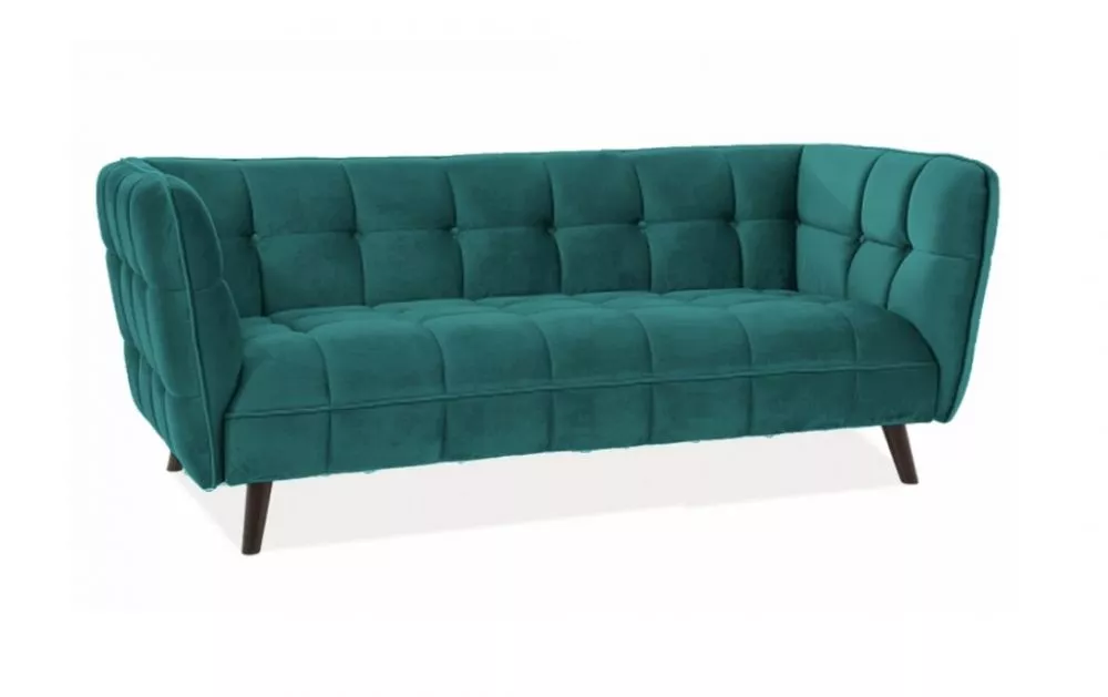 Dīvāns Castello Velvet 3 · Tirkīzs · 85 × 200 × 78 cm