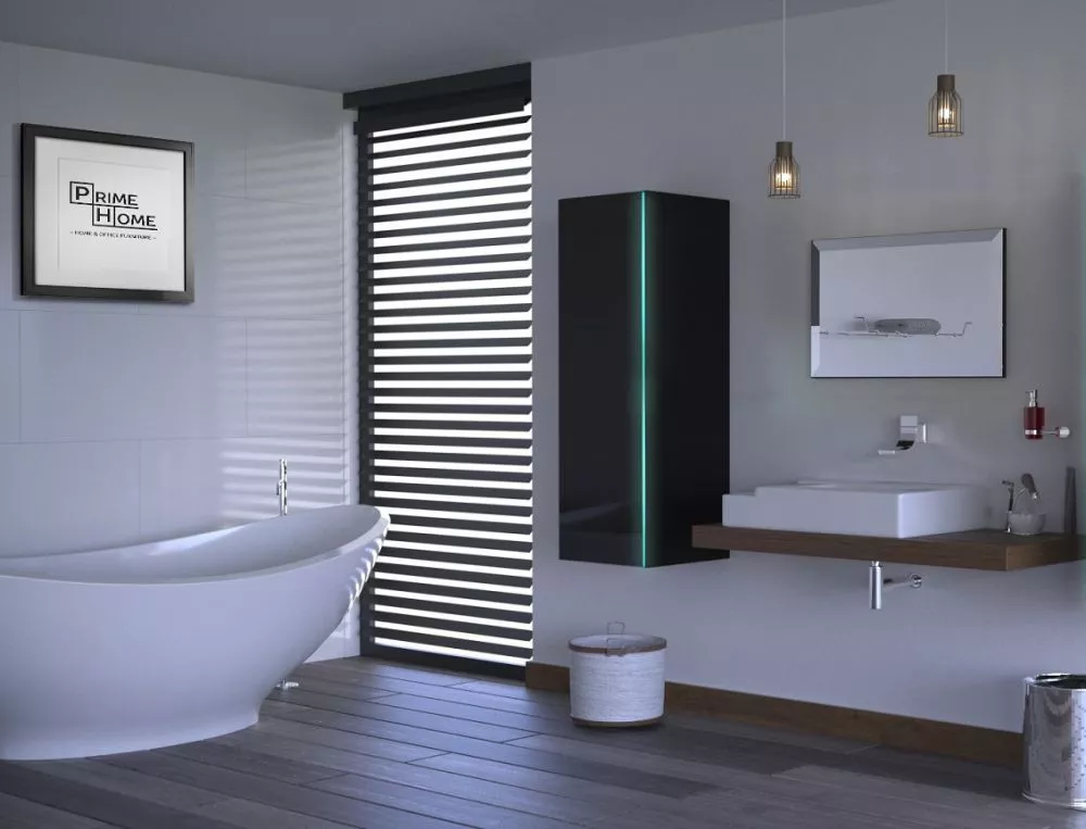 Vannas istabas komplekts Alius 11 ar LED · Melns · 110 × 30 cm