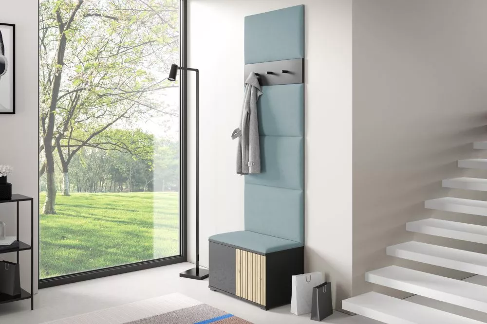 Apavu plaukts Ross 6 Trinity Korpusa krāsa: melns + ozols artisan, · 70 × 225 × 40 cm