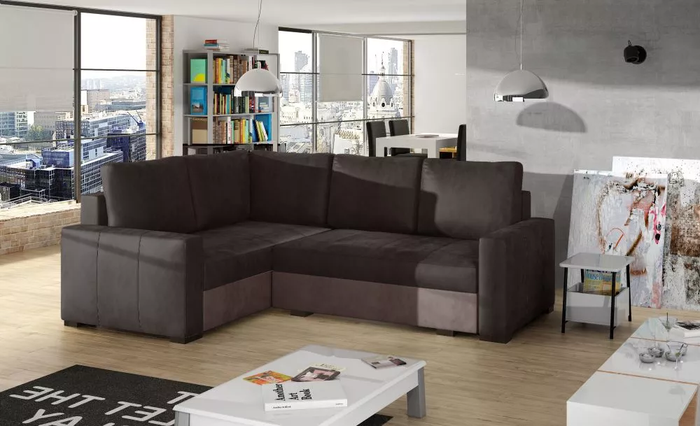 Dīvāns Corona Lux standard · Brūns + krēms · 162 × 235 × 72 cm