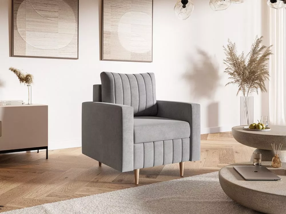 Mīksts krēsls Comfort 1S Standard Sēdvietas dziļums: 47 cm, · Pelēks · 80 × 90 × 94 cm