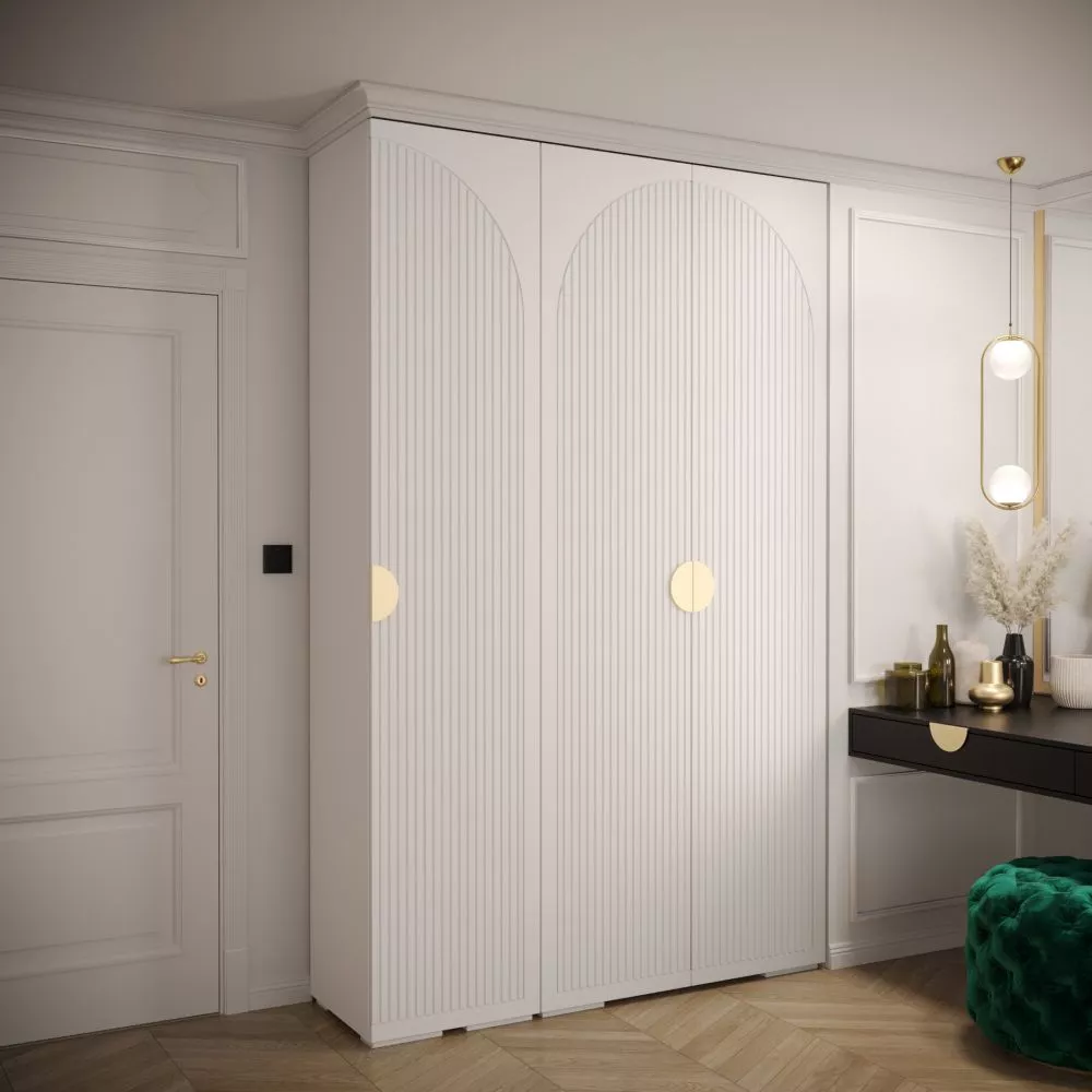 Skapis Manhattan Ryfel 1 · Balts · 150 × 47 × 236.7 cm