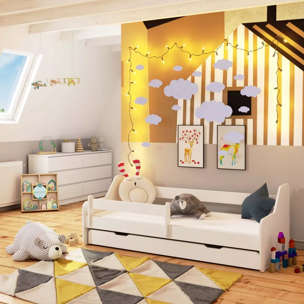 Bērnu gulta Activ ar stelāžu Guļamvietas platums: 80 cm, Guļamvietas garums: 160 cm, · Balts · 90 × 164 × 65 cm