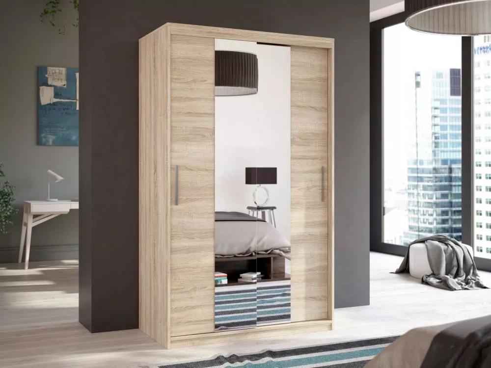 Skapis Antigo ar spoguli · Sonoma · 120 × 61 × 198.5 cm