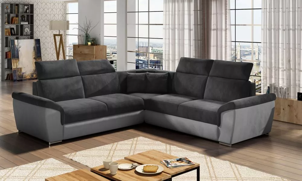 Dīvāns Federico Premium standard · Tumši pelēks + pelēks · 268 × 268 × 102 cm