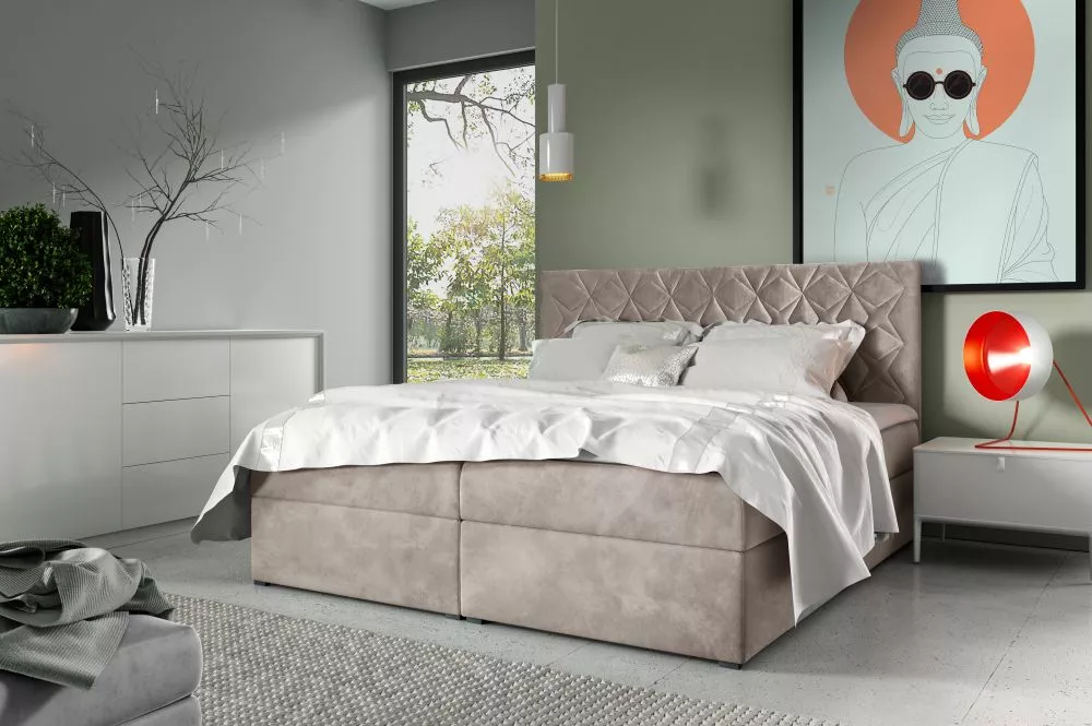 Gulta Box 7 Comfort Boxspring Standard Guļamvietas platums: 120 cm, Guļamvietas garums: 200 cm, · Bēši pelēks · 124 × 20