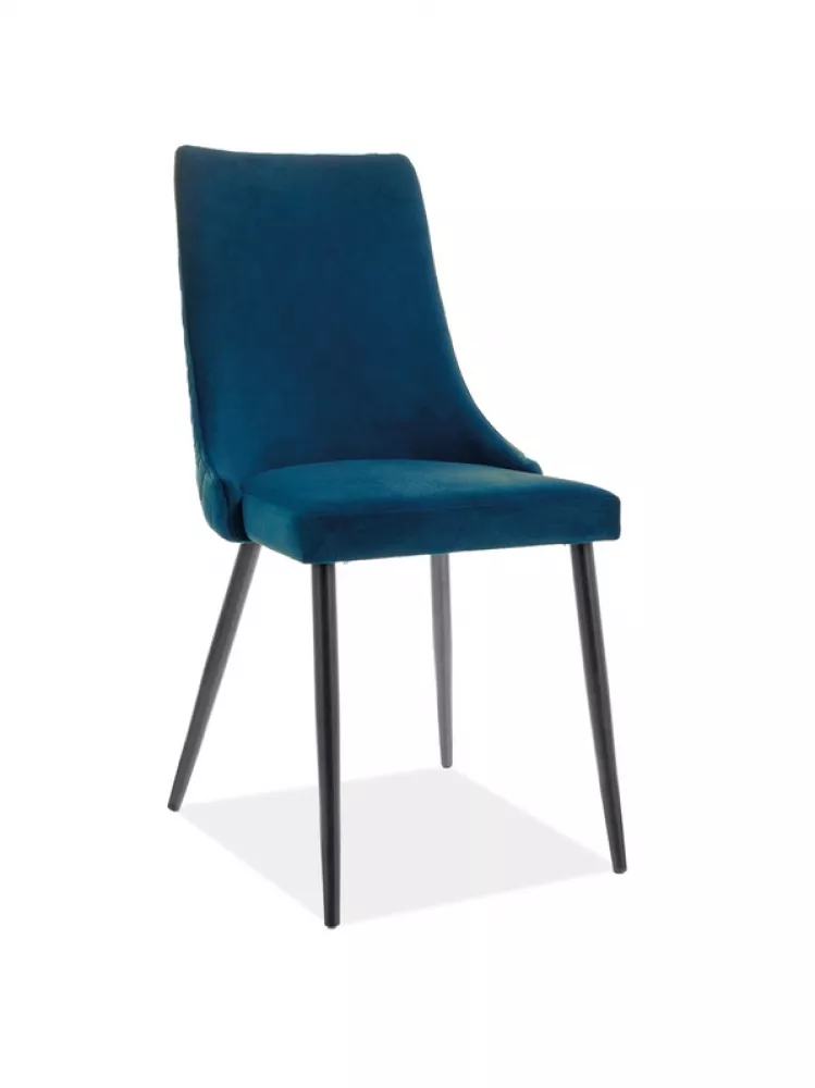 Krēsls Piano B Matt Velvet Elementu krāsa: melns, Korpusa krāsa: zils, Auduma numurs: Matt Velvet 79, · 47 × 44 × 93 cm