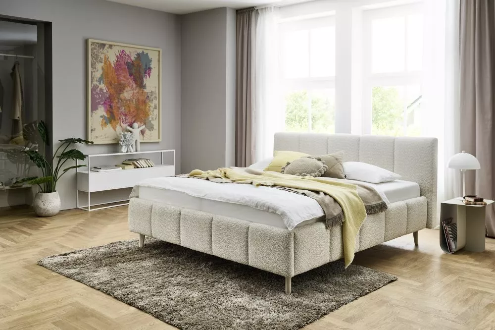 Gulta Alva Standard ar stelāžu Guļamvietas platums: 160 cm, Guļamvietas garums: 200 cm, stelāžas tips: koka, · Krēms · 1