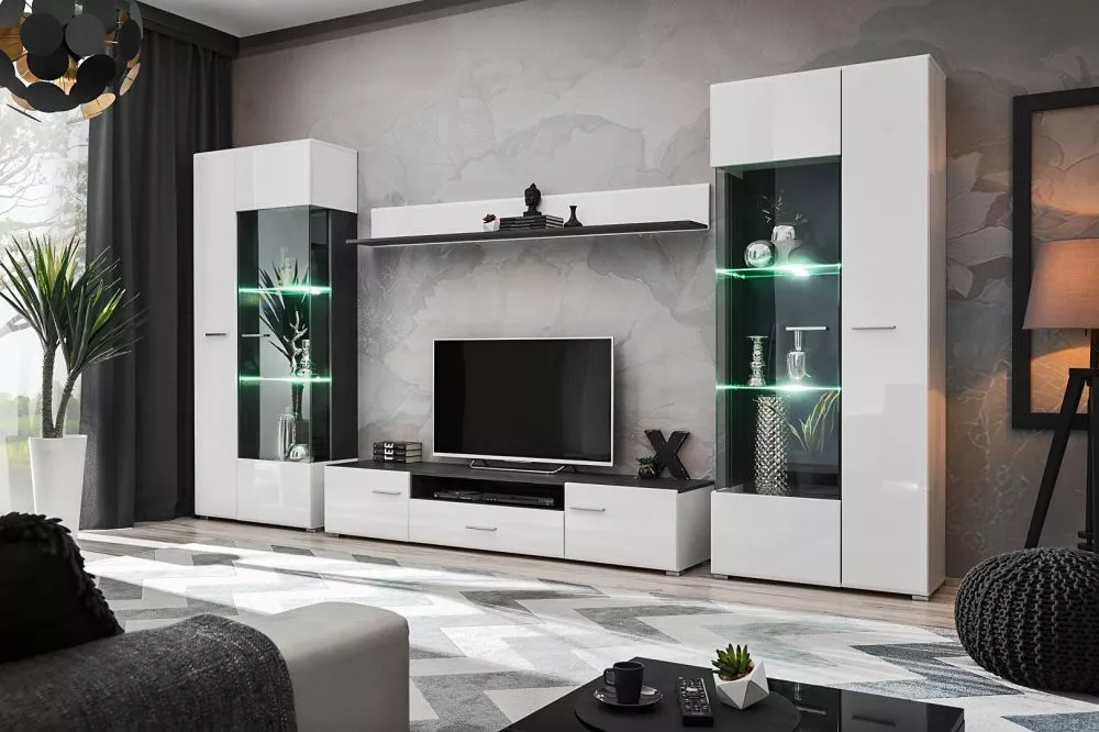 Sekcija Solido Twin ar LED Korpusa krāsa: balts, · 350 × 40 × 190 cm