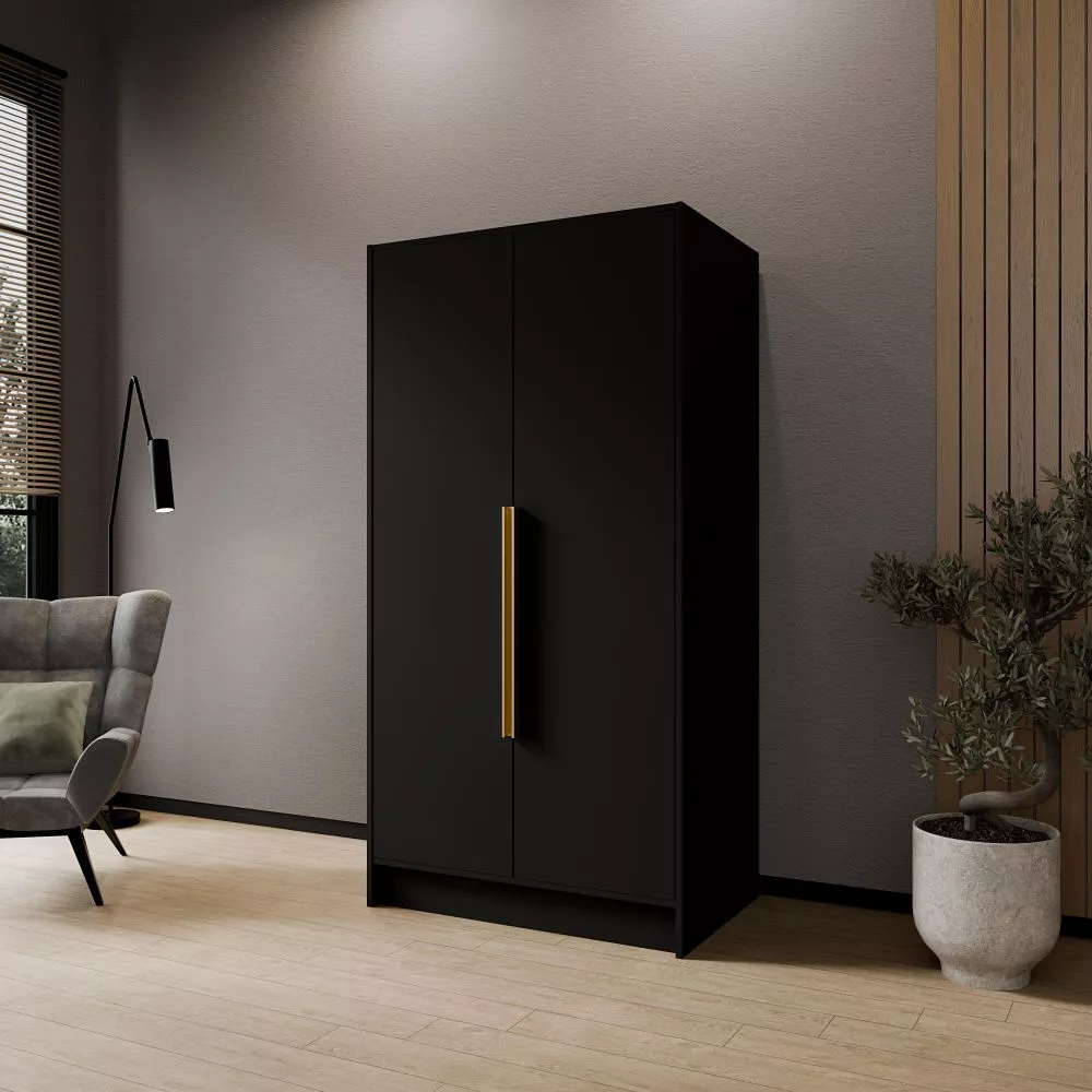 Skapis Porto 100 · Melns · 102 × 51 × 200 cm