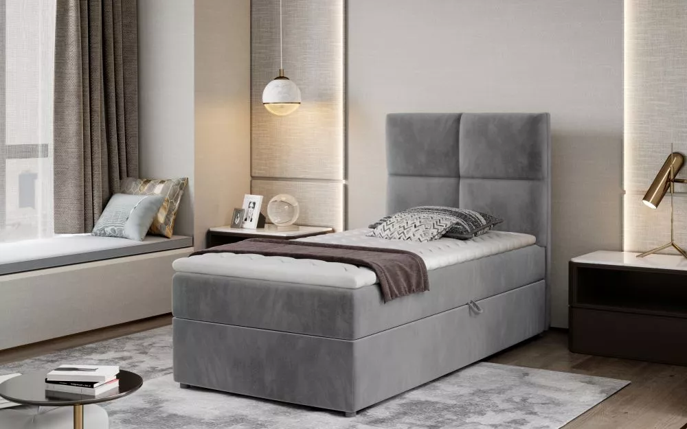 Gulta Rivia 90x200 Boxspring Standard Guļamvietas platums: 90 cm, Guļamvietas garums: 200 cm, · Tumši pelēks · 90 × 210 