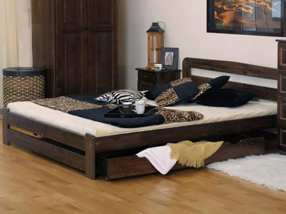 Gulta Lidia ar stelāžu Guļamvietas platums: 140 cm, Guļamvietas garums: 200 cm, · Valrieksts · 148 × 207 × 69 cm