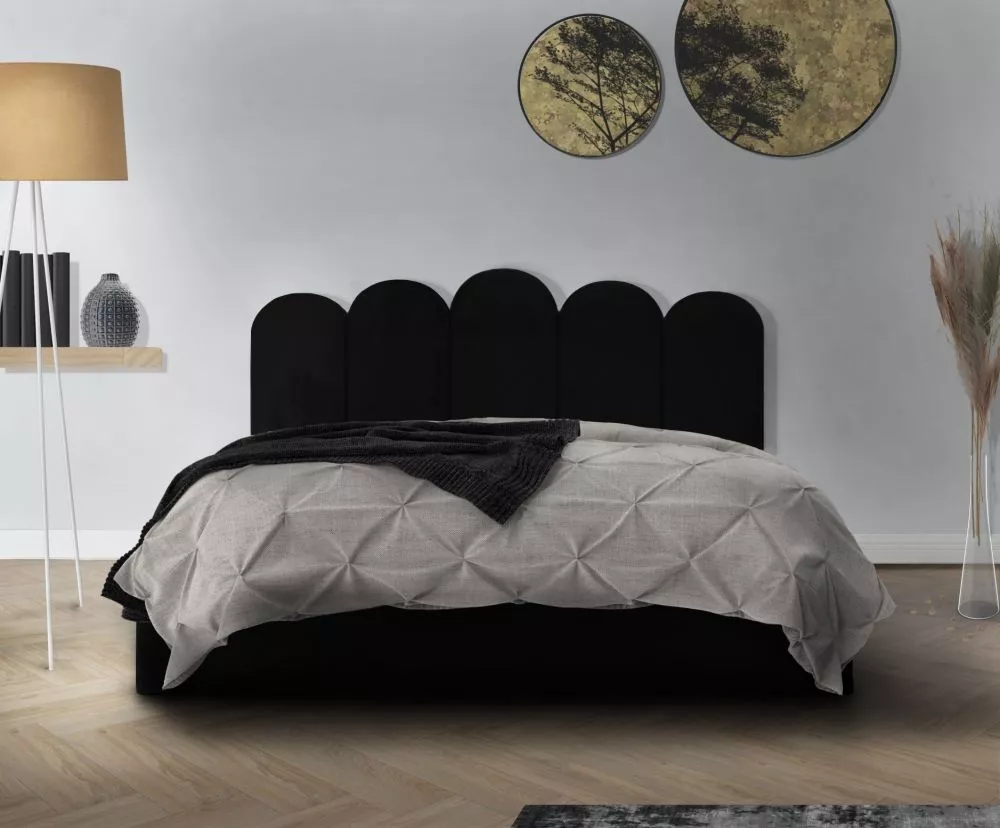 Gulta Malaga Standard ar stelāžu Guļamvietas platums: 180 cm, Guļamvietas garums: 200 cm, stelāžas tips: metāla, · Melns