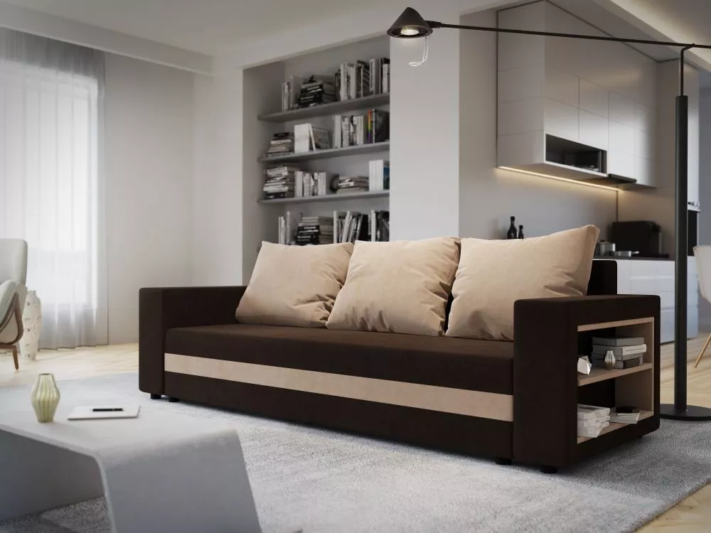 Dīvāns Sydney Sofa standard · Brūns + bēšs · 90 × 245 × 90 cm