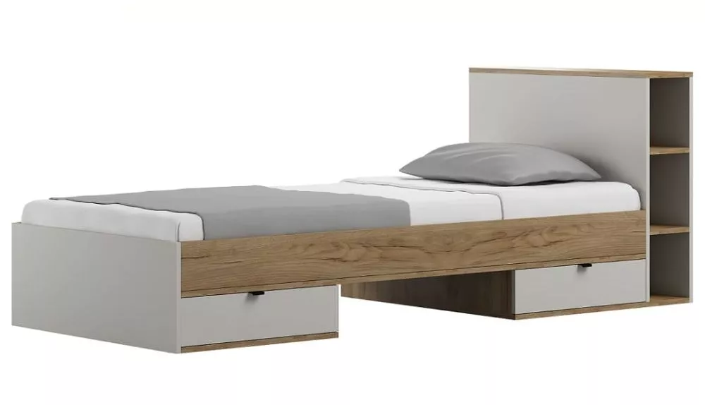 Bērnu gulta Aretto Y19 ar stelāžu Guļamvietas platums: 90 cm, Guļamvietas garums: 200 cm, · 94 × 226 × 78 cm