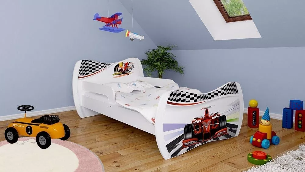 Bērnu gulta Dream L01 140x70 DM23 ar stelāžu Guļamvietas platums: 70 cm, Guļamvietas garums: 140 cm, · 94 × 144 × 71 cm