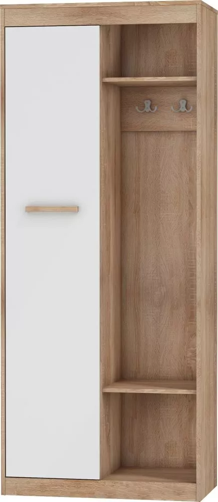 Skapis Maximus MXS 36 · Sonoma + balts spīdums · 80 × 41.4 × 193 cm