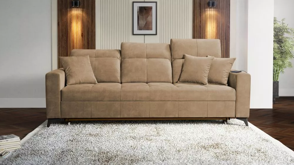 Dīvāns Inez Sofa standard · Gaiši brūns · 100 × 235 cm