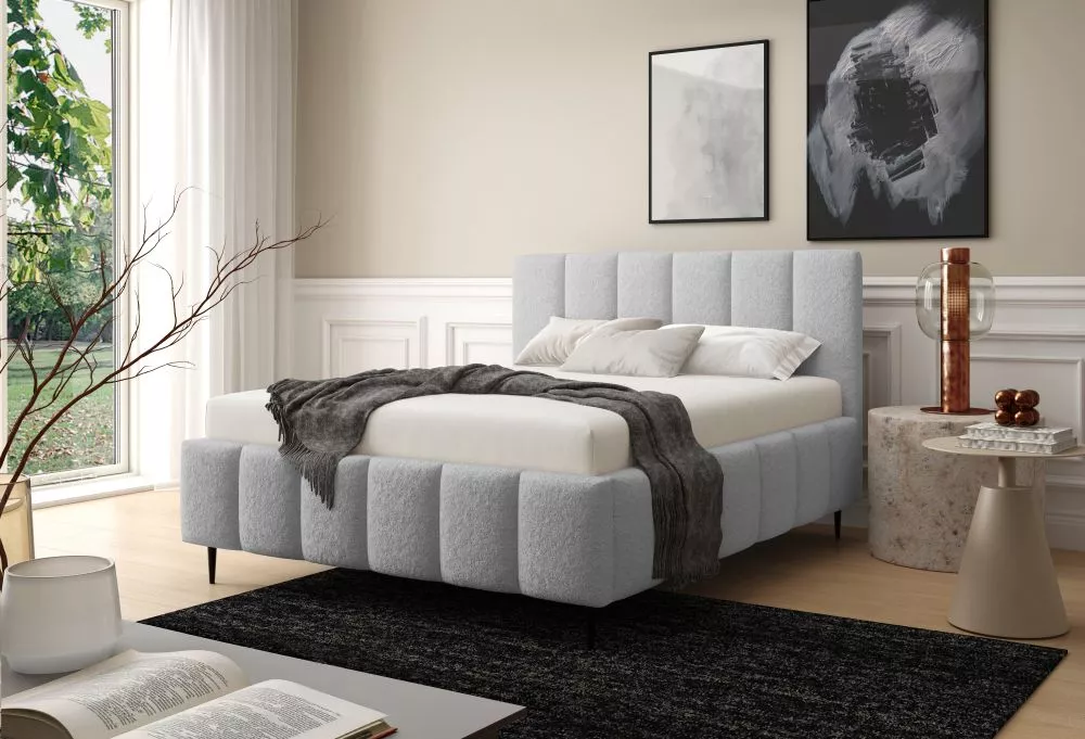 Gulta Lunario standard ar stelāžu Guļamvietas platums: 160 cm, Guļamvietas garums: 200 cm, stelāžas tips: koka, · Pelēks