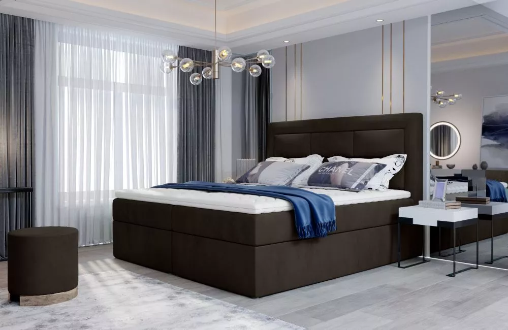 Gulta Vivre Boxspring Premium standard Guļamvietas platums: 180 cm, Guļamvietas garums: 200 cm, · Tumši brūns · 180 × 21