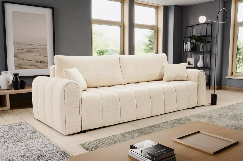 Dīvāns Sato Sofa standard · Gaišais krēms · 100 × 248 × 87 cm