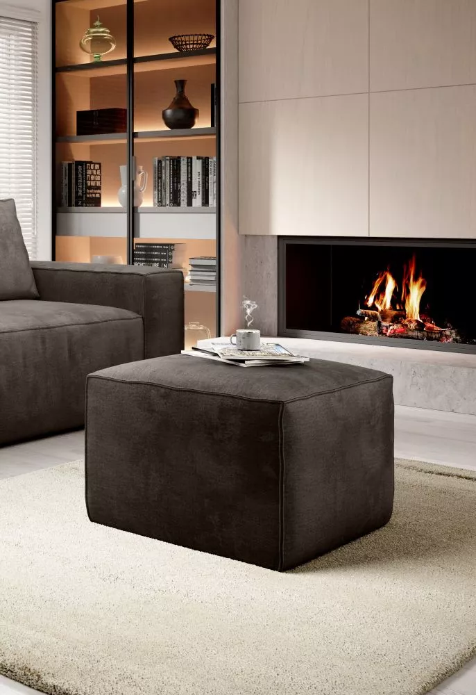 Pufs Silla P Premium Standard Auduma numurs: Nube 22, · Brūns · 88 × 45 × 68 cm
