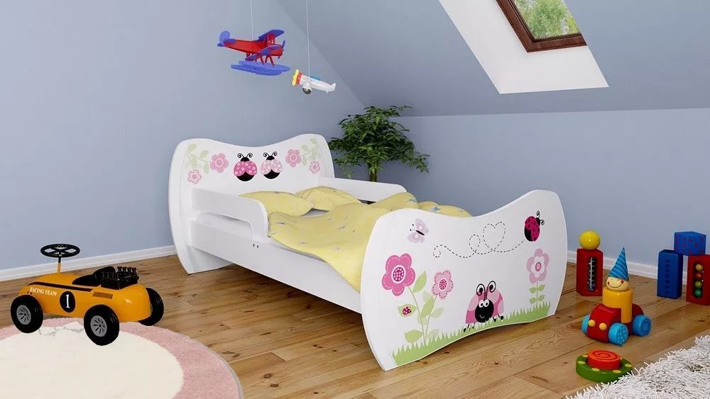 Bērnu gulta Dream L05 180x90 DM08 ar stelāžu Guļamvietas platums: 90 cm, Guļamvietas garums: 180 cm, · 114 × 184 × 71 cm
