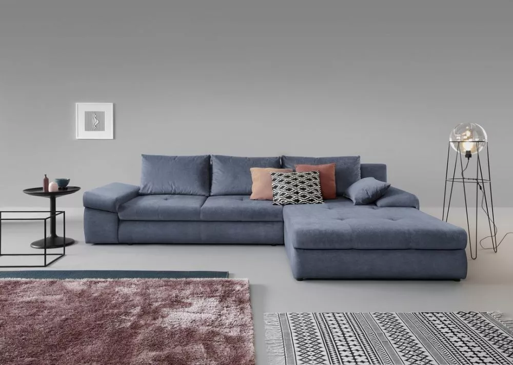 Dīvāns Bono DL Standard · Zils · 215 × 313 × 84 cm