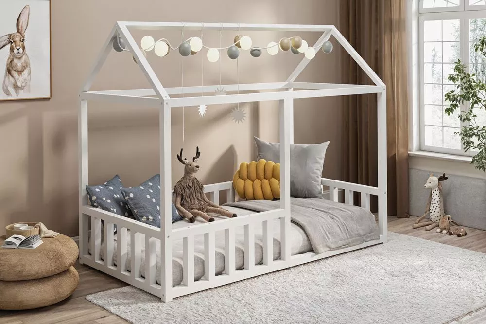Bērnu gulta Haus Parter Guļamvietas platums: 80 cm, Guļamvietas garums: 160 cm, · Balts · 88 × 168 × 145 cm