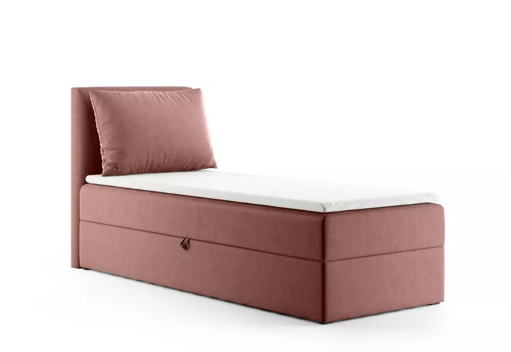 Gulta Eggers L Mini Boxspring Standard Guļamvietas platums: 100 cm, Guļamvietas garums: 200 cm, · Rozā · 103 × 206 × 101